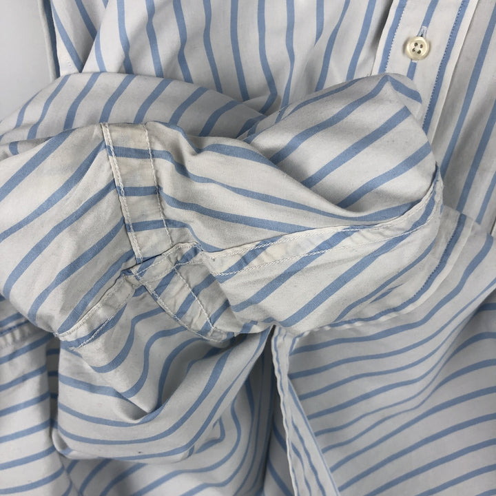 Ralph Lauren BLAIRE long sleeve button down striped shirt, men's XL size cotton white type Vintage Second Hand