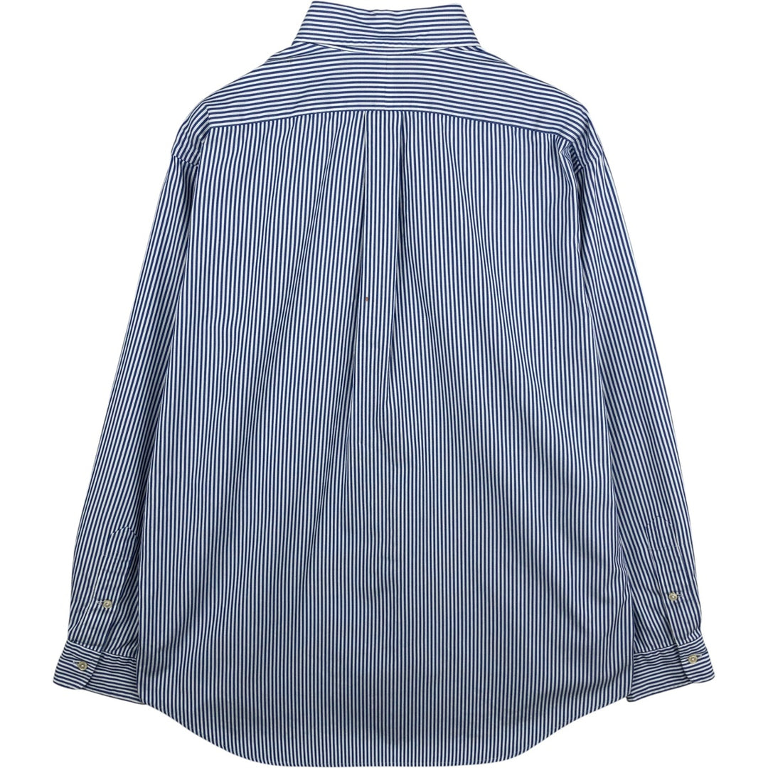 Ralph Lauren YARMOUTH Long Sleeve Button-Down Striped Shirt, Men's Size L cotton blue type Vintage Second Hand