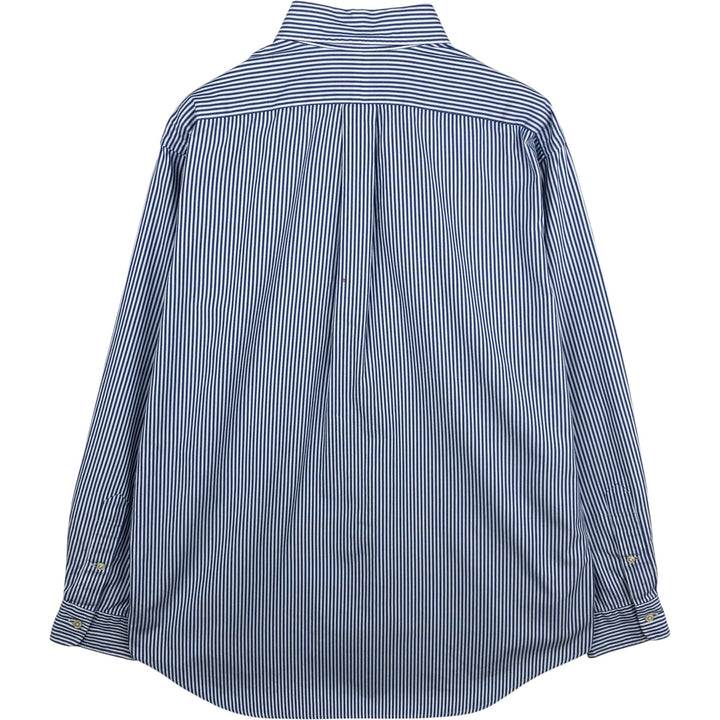 Ralph Lauren YARMOUTH Long Sleeve Button-Down Striped Shirt, Men's Size L cotton blue type Vintage Second Hand