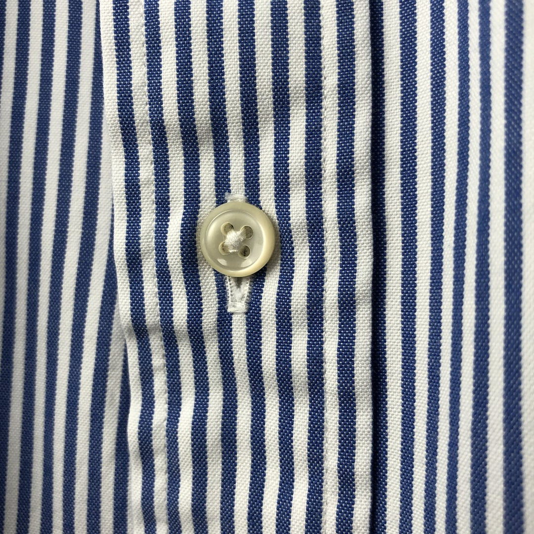 Ralph Lauren YARMOUTH Long Sleeve Button-Down Striped Shirt, Men's Size L cotton blue type Vintage Second Hand