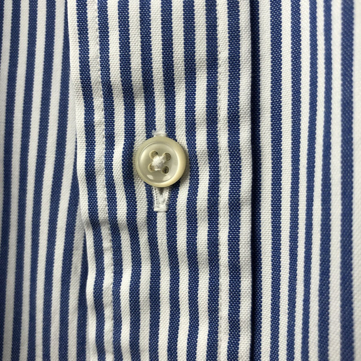Ralph Lauren YARMOUTH Long Sleeve Button-Down Striped Shirt, Men's Size L cotton blue type Vintage Second Hand