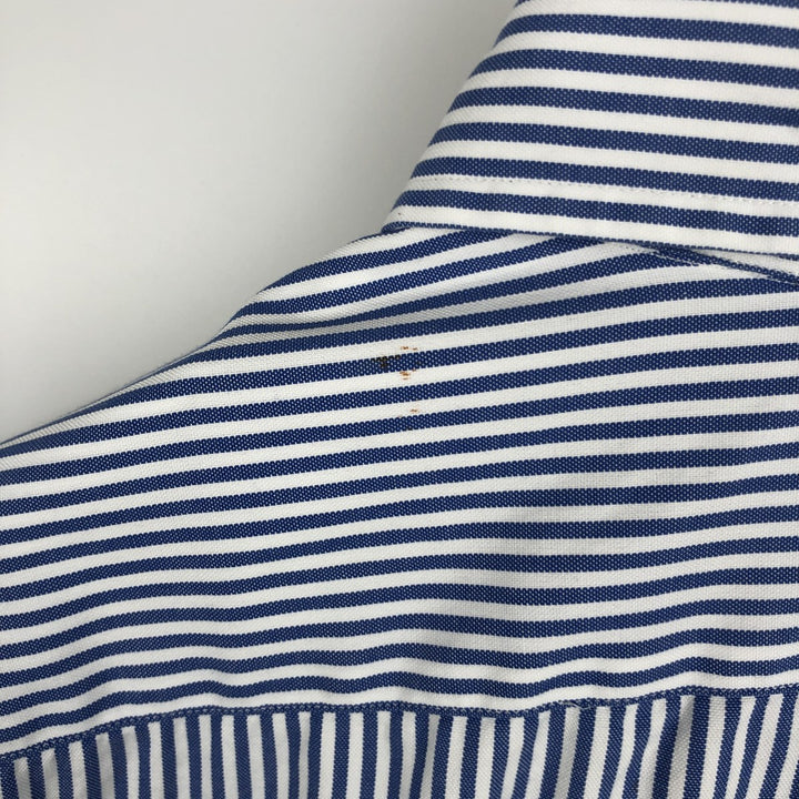 Ralph Lauren YARMOUTH Long Sleeve Button-Down Striped Shirt, Men's Size L cotton blue type Vintage Second Hand