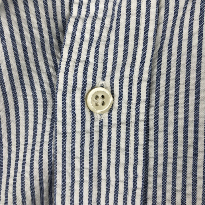 Ralph Lauren CREEK Seersucker Long Sleeve Button-Down Striped Shirt, Men's Size L cotton white type Vintage Second Hand