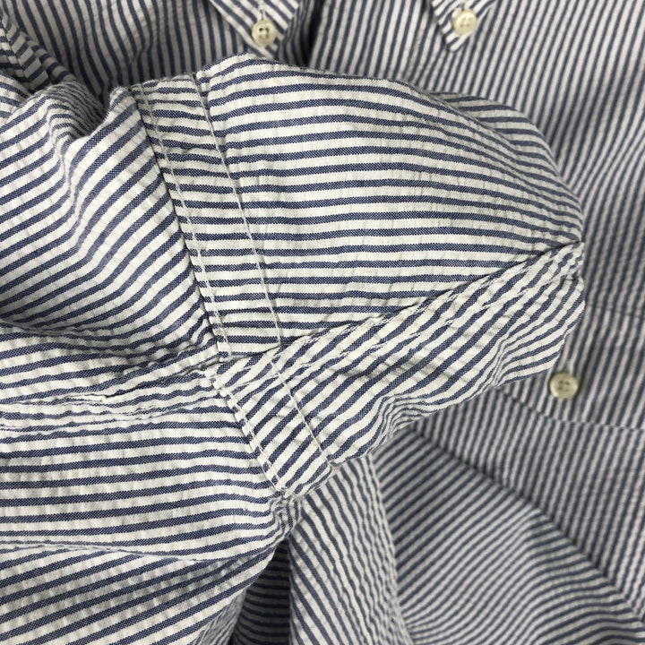 Ralph Lauren CREEK Seersucker Long Sleeve Button-Down Striped Shirt, Men's Size L cotton white type Vintage Second Hand