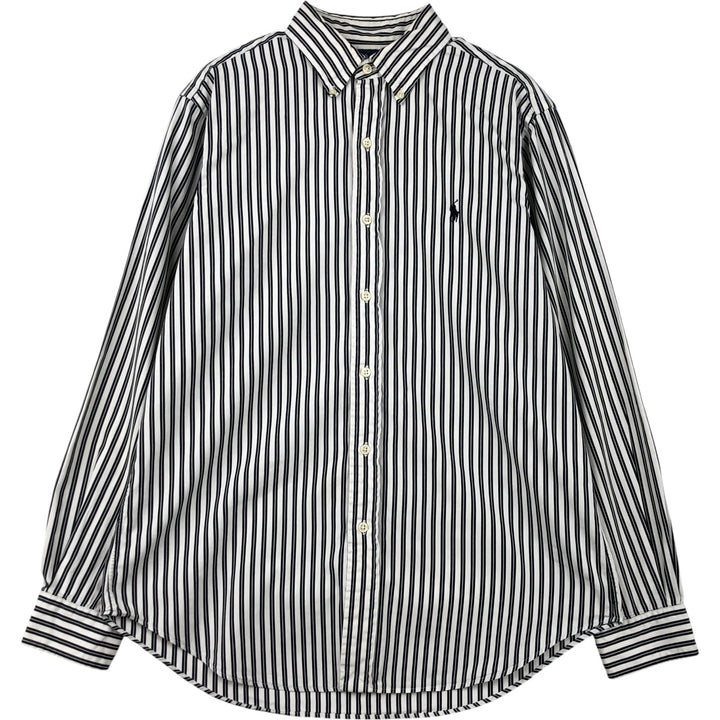Ralph Lauren Classic Fit Long Sleeve Button Down Striped Shirt, Men's M cotton white type Vintage Second Hand