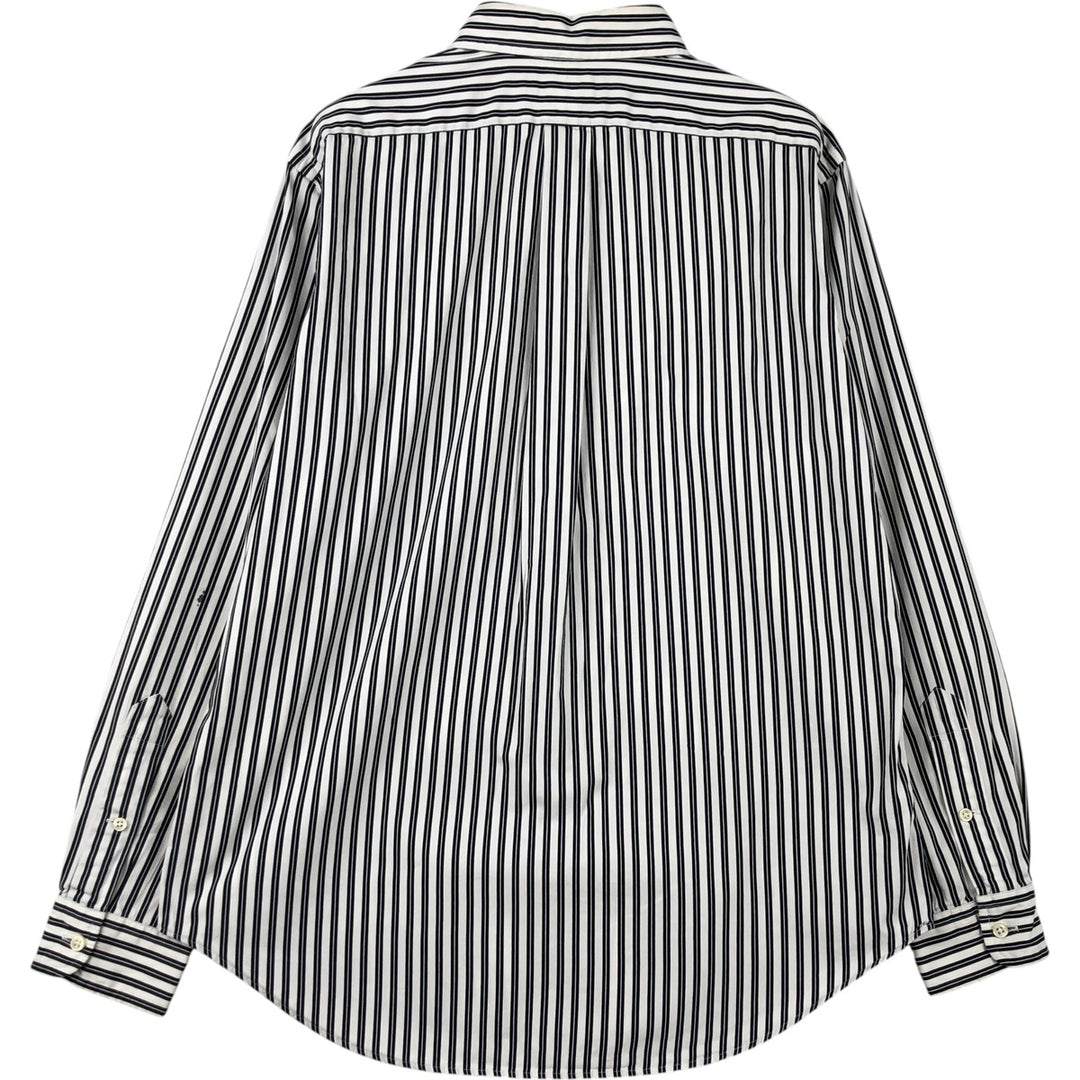 Ralph Lauren Classic Fit Long Sleeve Button Down Striped Shirt, Men's M cotton white type Vintage Second Hand