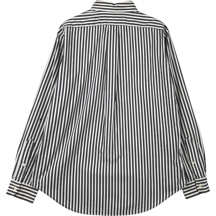 Ralph Lauren Classic Fit Long Sleeve Button Down Striped Shirt, Men's M cotton white type Vintage Second Hand