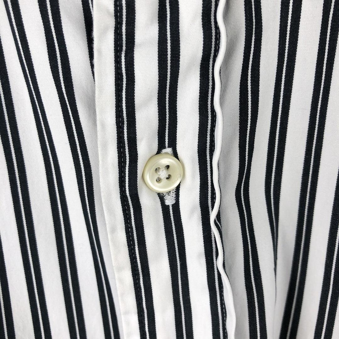 Ralph Lauren Classic Fit Long Sleeve Button Down Striped Shirt, Men's M cotton white type Vintage Second Hand