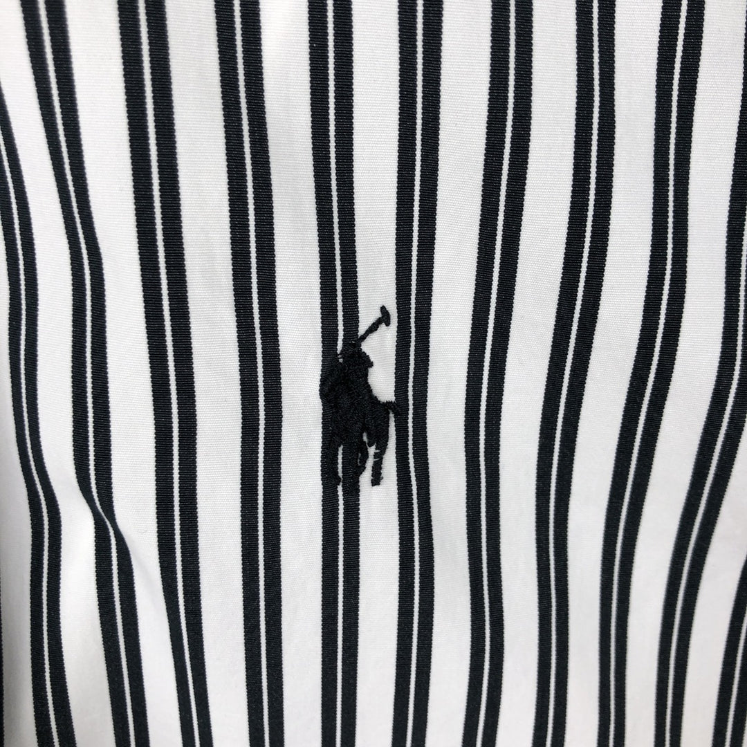 Ralph Lauren Classic Fit Long Sleeve Button Down Striped Shirt, Men's M cotton white type Vintage Second Hand