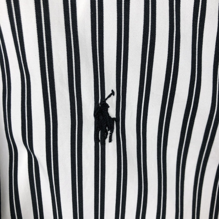 Ralph Lauren Classic Fit Long Sleeve Button Down Striped Shirt, Men's M cotton white type Vintage Second Hand