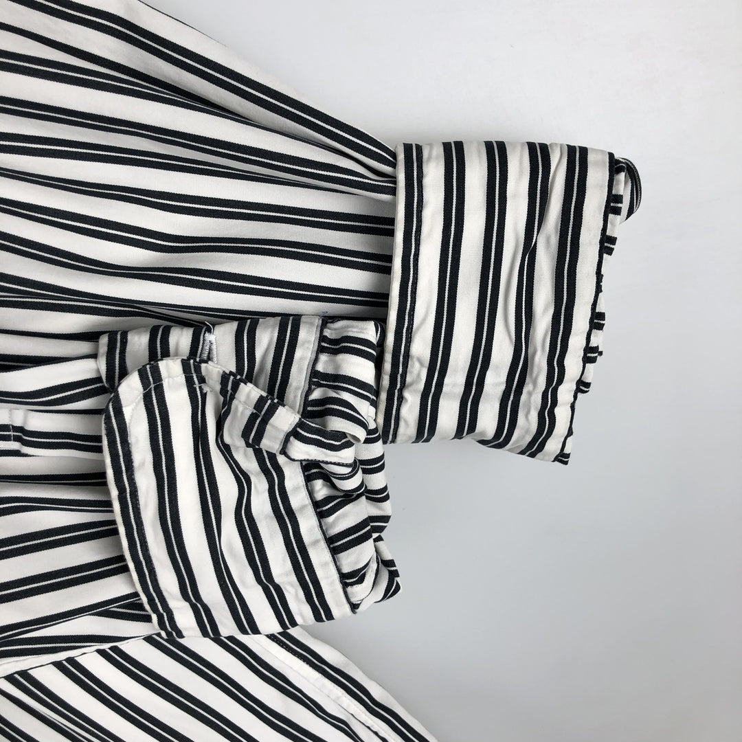 Ralph Lauren Classic Fit Long Sleeve Button Down Striped Shirt, Men's M cotton white type Vintage Second Hand