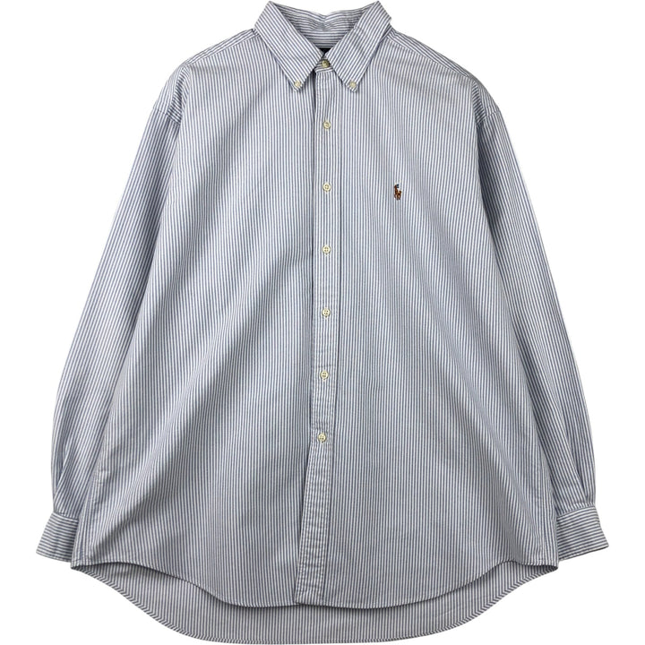 Ralph Lauren BLAKE long sleeve button-down striped shirt, men's size XL cotton white type Vintage Second Hand