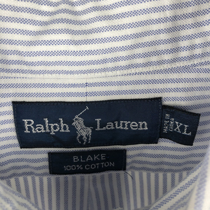 Ralph Lauren BLAKE long sleeve button-down striped shirt, men's size XL cotton white type Vintage Second Hand