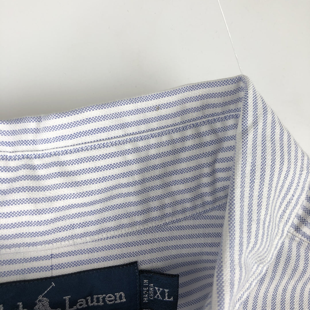 Ralph Lauren BLAKE long sleeve button-down striped shirt, men's size XL cotton white type Vintage Second Hand