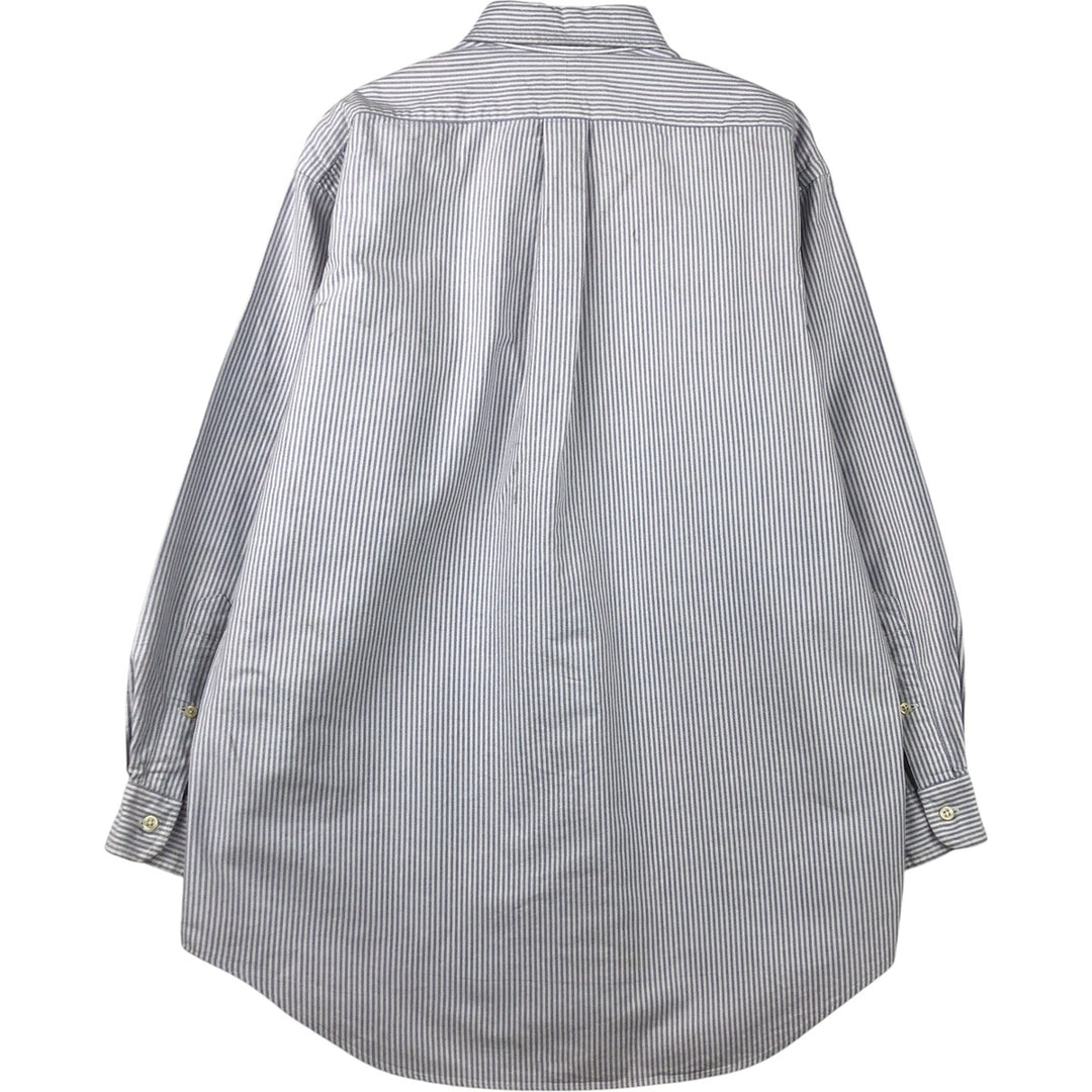 Ralph Lauren YARMOUTH Long Sleeve Button-Down Striped Shirt, Men's M Size cotton white type Vintage Second Hand