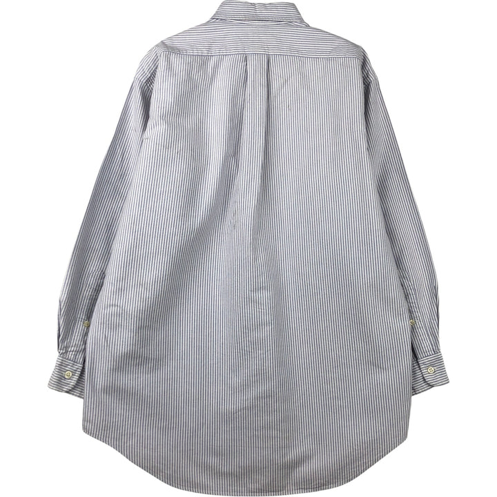 Ralph Lauren YARMOUTH Long Sleeve Button-Down Striped Shirt, Men's M Size cotton white type Vintage Second Hand