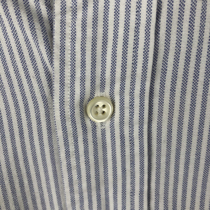 Ralph Lauren YARMOUTH Long Sleeve Button-Down Striped Shirt, Men's M Size cotton white type Vintage Second Hand