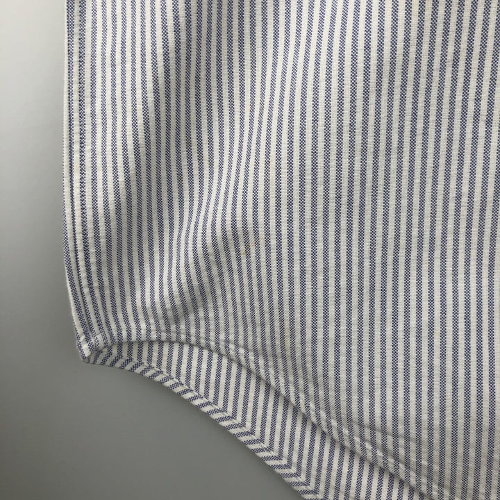 Ralph Lauren YARMOUTH Long Sleeve Button-Down Striped Shirt, Men's M Size cotton white type Vintage Second Hand