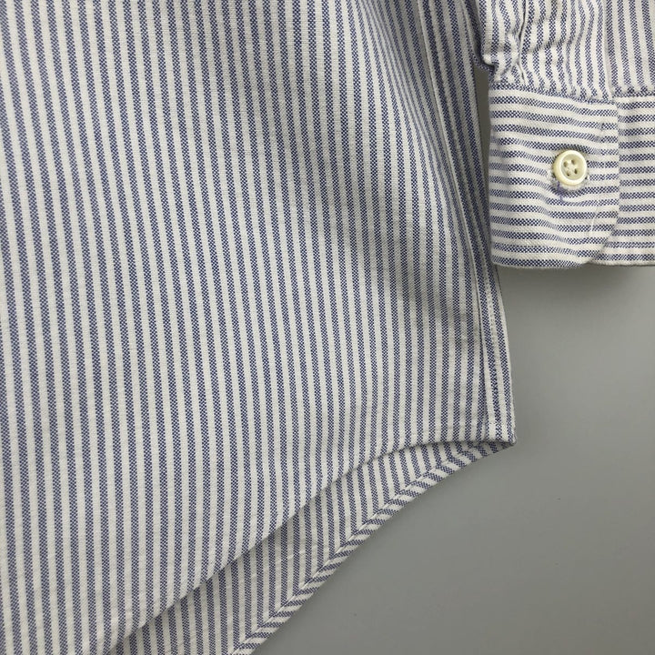 Ralph Lauren YARMOUTH Long Sleeve Button-Down Striped Shirt, Men's M Size cotton white type Vintage Second Hand
