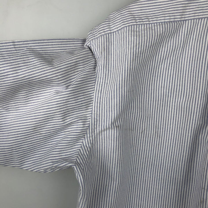 Ralph Lauren YARMOUTH Long Sleeve Button-Down Striped Shirt, Men's M Size cotton white type Vintage Second Hand