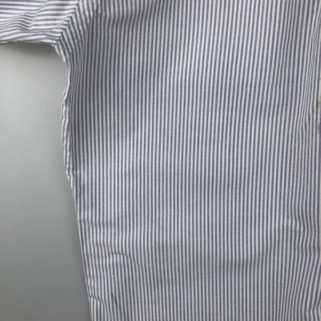 Ralph Lauren YARMOUTH Long Sleeve Button-Down Striped Shirt, Men's M Size cotton white type Vintage Second Hand