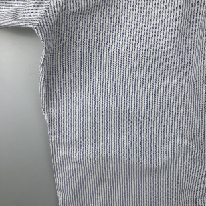 Ralph Lauren YARMOUTH Long Sleeve Button-Down Striped Shirt, Men's M Size cotton white type Vintage Second Hand