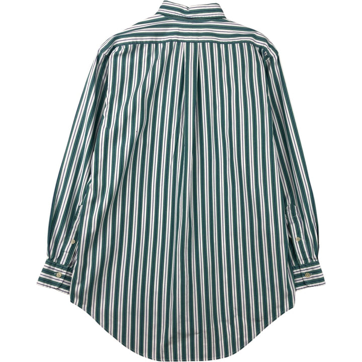 Ralph Lauren YARMOUTH Multi-Stripe Long Sleeve Button-Down Striped Shirt, Men's Size M cotton green type Vintage Second Hand