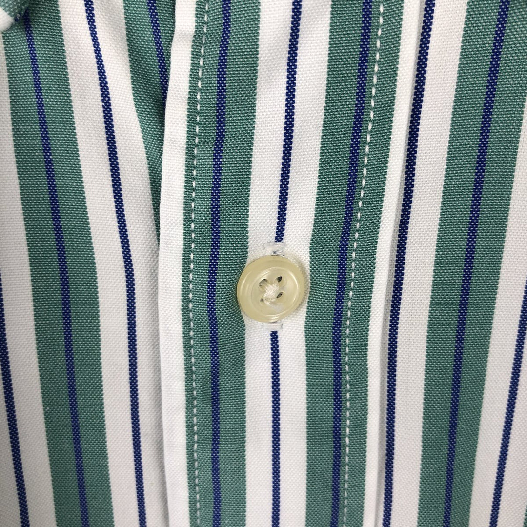 Ralph Lauren YARMOUTH Multi-Stripe Long Sleeve Button-Down Striped Shirt, Men's Size M cotton green type Vintage Second Hand