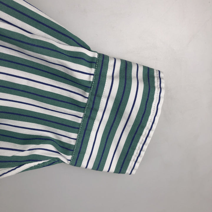 Ralph Lauren YARMOUTH Multi-Stripe Long Sleeve Button-Down Striped Shirt, Men's Size M cotton green type Vintage Second Hand