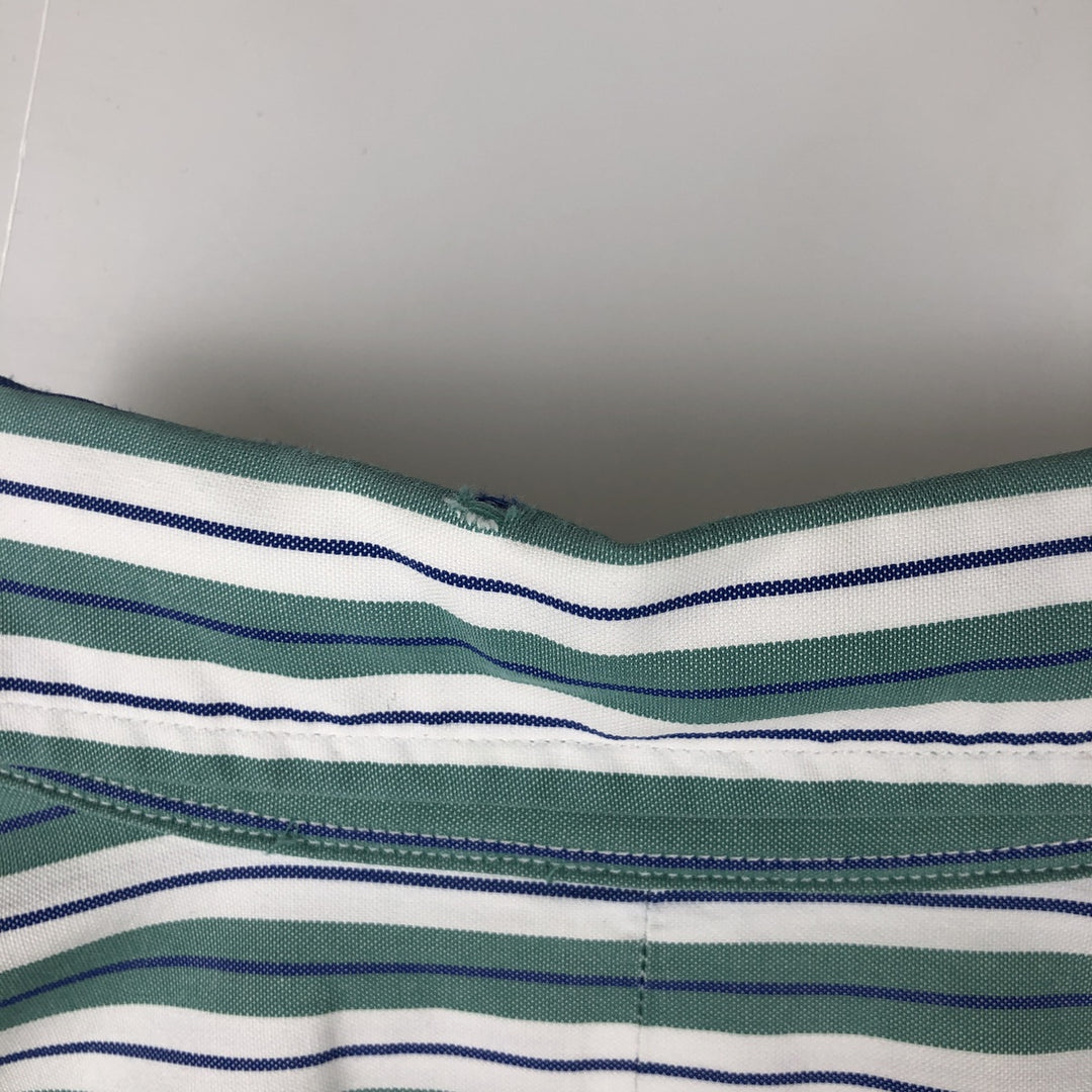 Ralph Lauren YARMOUTH Multi-Stripe Long Sleeve Button-Down Striped Shirt, Men's Size M cotton green type Vintage Second Hand