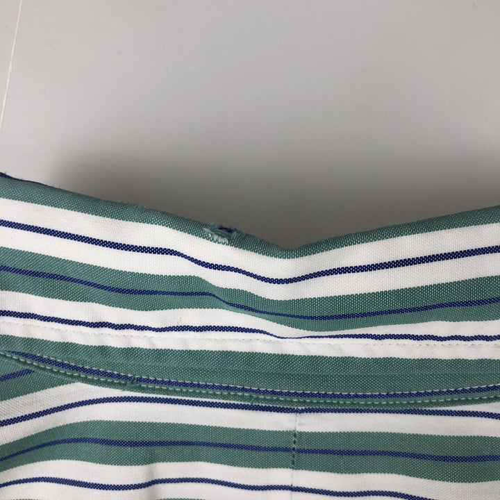 Ralph Lauren YARMOUTH Multi-Stripe Long Sleeve Button-Down Striped Shirt, Men's Size M cotton green type Vintage Second Hand