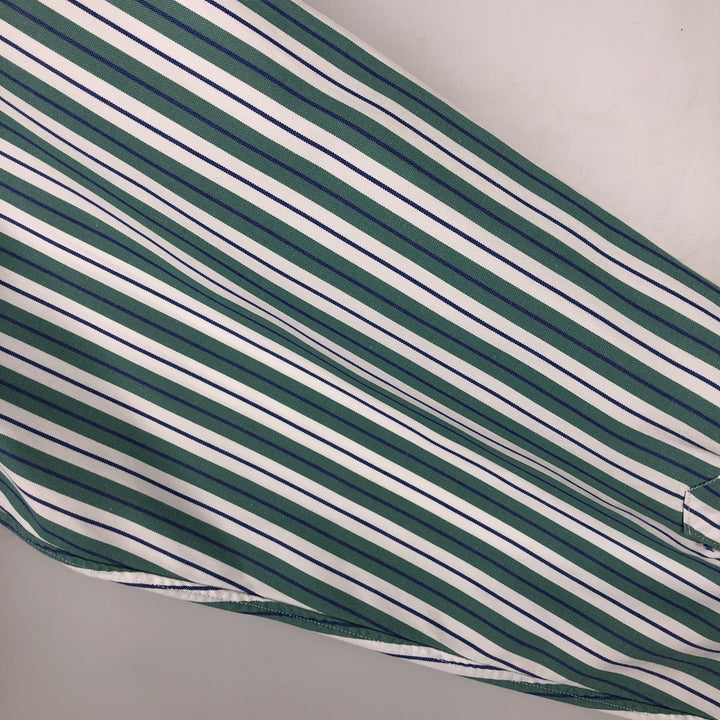 Ralph Lauren YARMOUTH Multi-Stripe Long Sleeve Button-Down Striped Shirt, Men's Size M cotton green type Vintage Second Hand