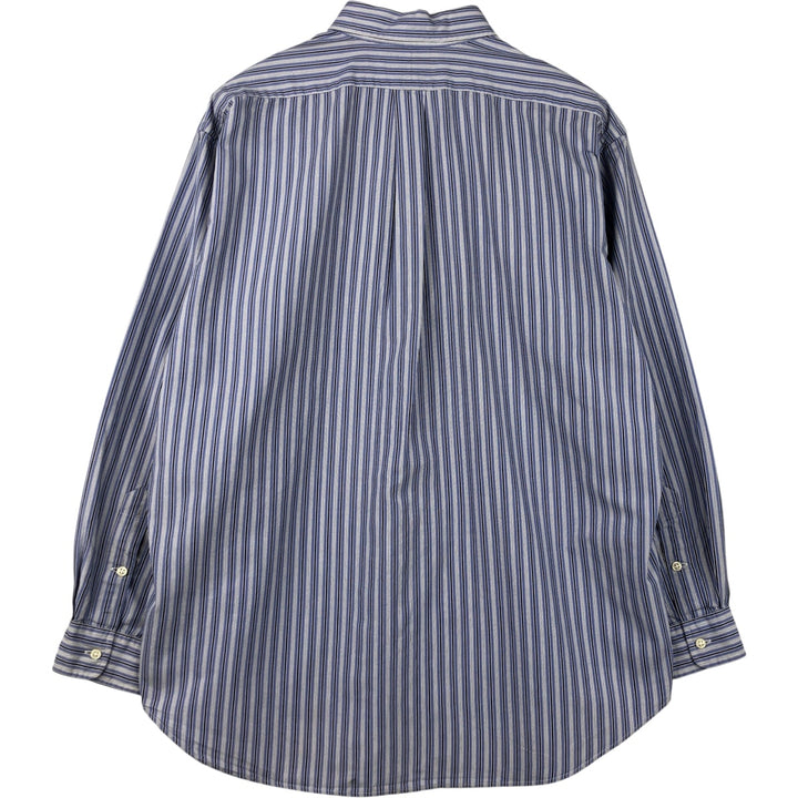 Ralph Lauren BLAKE Multi-Stripe Long Sleeve Button-Down Striped Shirt, Men's XL cotton Blue type light blue Vintage Second Hand