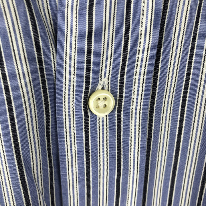 Ralph Lauren BLAKE Multi-Stripe Long Sleeve Button-Down Striped Shirt, Men's XL cotton Blue type light blue Vintage Second Hand