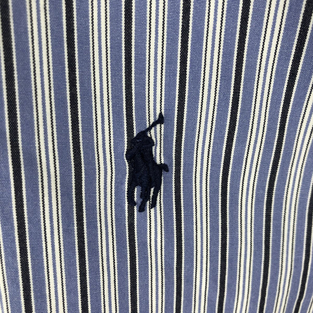 Ralph Lauren BLAKE Multi-Stripe Long Sleeve Button-Down Striped Shirt, Men's XL cotton Blue type light blue Vintage Second Hand