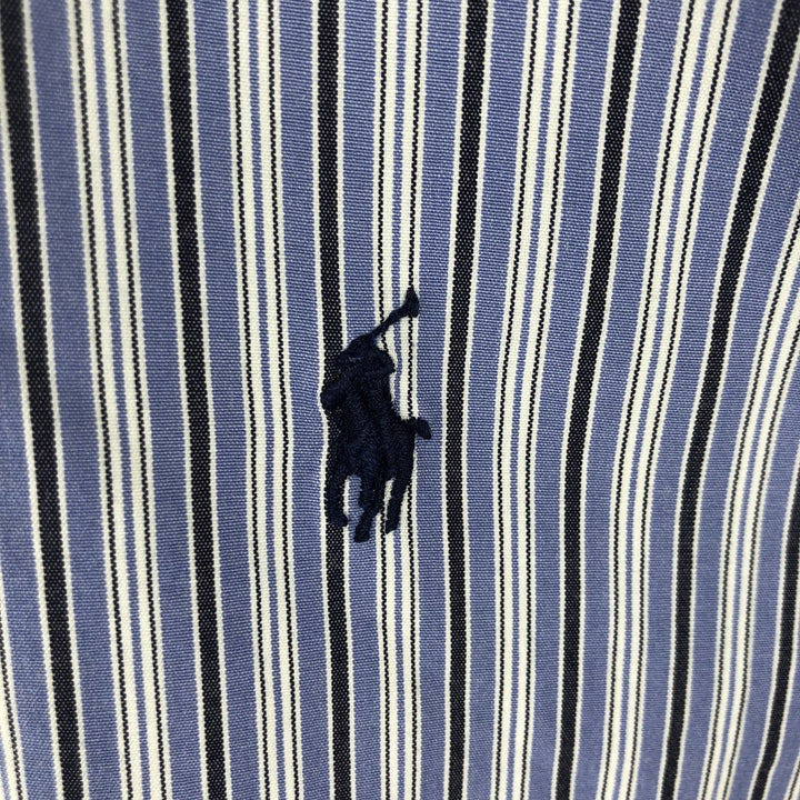 Ralph Lauren BLAKE Multi-Stripe Long Sleeve Button-Down Striped Shirt, Men's XL cotton Blue type light blue Vintage Second Hand