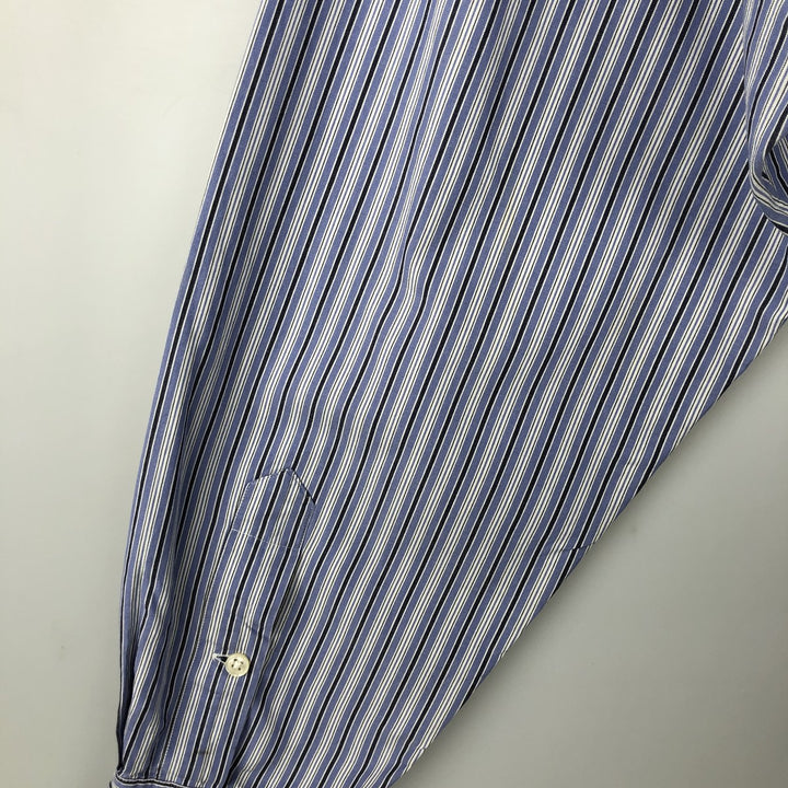 Ralph Lauren BLAKE Multi-Stripe Long Sleeve Button-Down Striped Shirt, Men's XL cotton Blue type light blue Vintage Second Hand