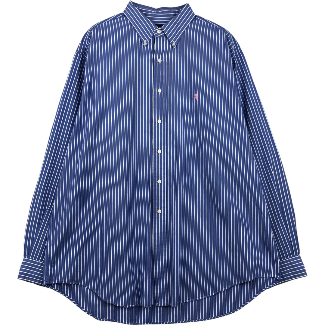 Ralph Lauren Classic Fit Long Sleeve Button Down Striped Shirt Men's XL cotton blue type Vintage Second Hand