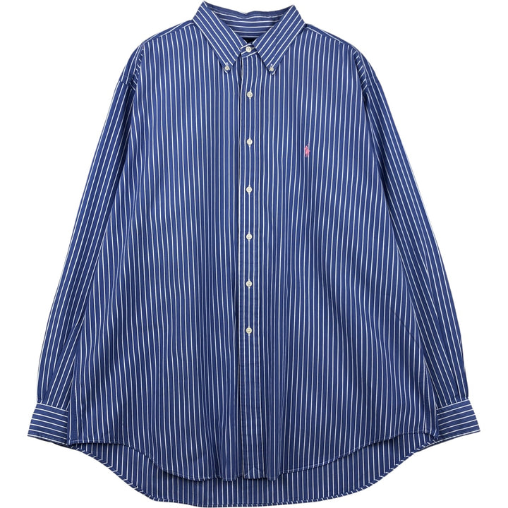 Ralph Lauren Classic Fit Long Sleeve Button Down Striped Shirt Men's XL cotton blue type Vintage Second Hand