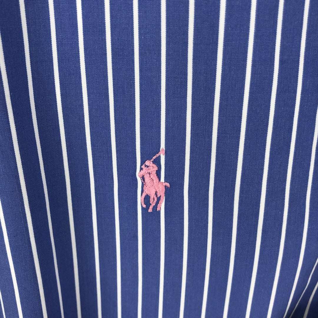 Ralph Lauren Classic Fit Long Sleeve Button Down Striped Shirt Men's XL cotton blue type Vintage Second Hand