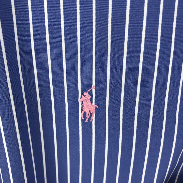 Ralph Lauren Classic Fit Long Sleeve Button Down Striped Shirt Men's XL cotton blue type Vintage Second Hand