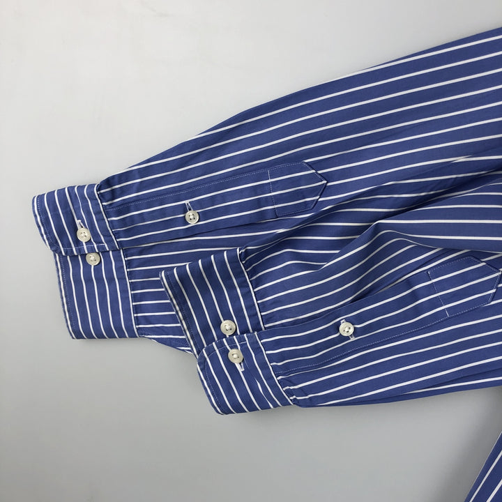 Ralph Lauren Classic Fit Long Sleeve Button Down Striped Shirt Men's XL cotton blue type Vintage Second Hand