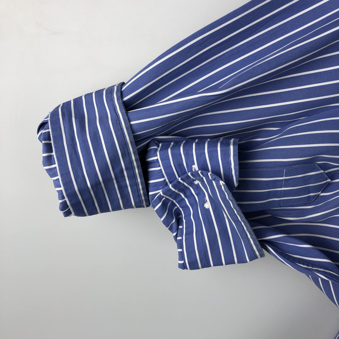 Ralph Lauren Classic Fit Long Sleeve Button Down Striped Shirt Men's XL cotton blue type Vintage Second Hand
