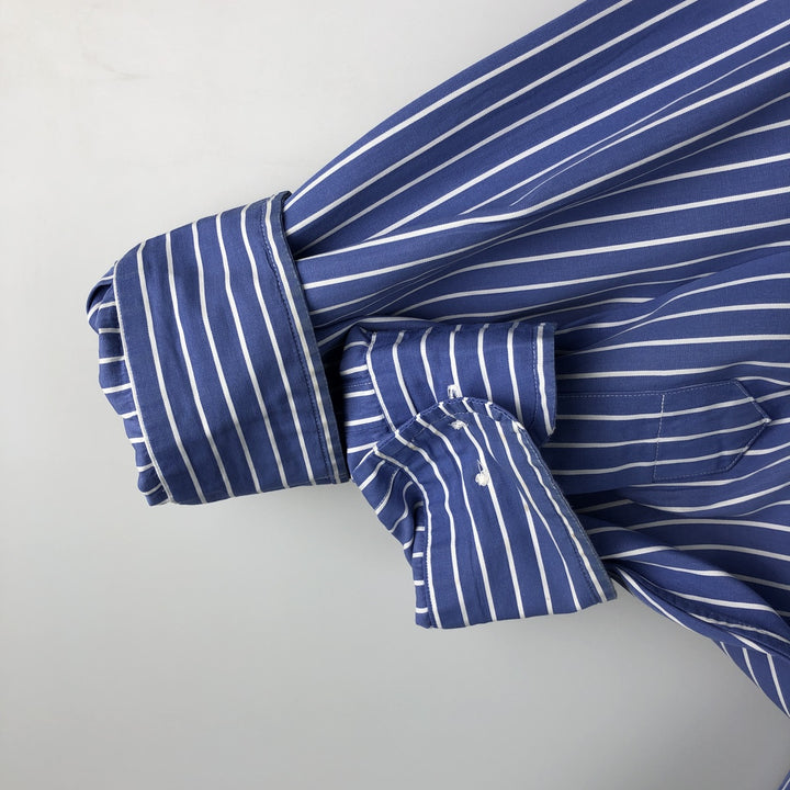 Ralph Lauren Classic Fit Long Sleeve Button Down Striped Shirt Men's XL cotton blue type Vintage Second Hand