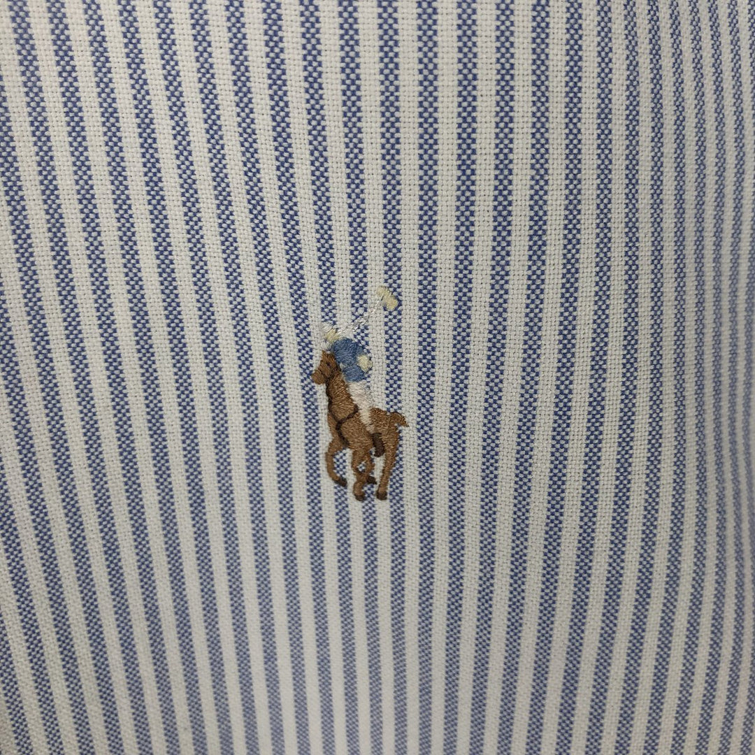 Ralph Lauren YARMOUTH Long Sleeve Button-Down Striped Shirt, Men's Size L cotton Purple type blue-purple Vintage Second Hand