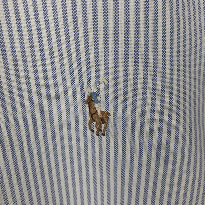 Ralph Lauren YARMOUTH Long Sleeve Button-Down Striped Shirt, Men's Size L cotton Purple type blue-purple Vintage Second Hand