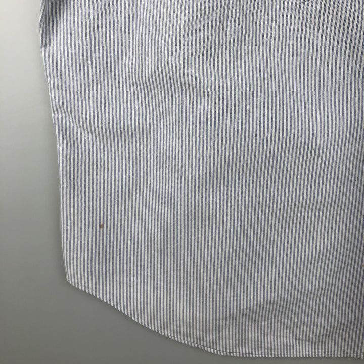 Ralph Lauren YARMOUTH Long Sleeve Button-Down Striped Shirt, Men's Size L cotton Purple type blue-purple Vintage Second Hand
