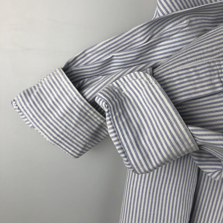 Ralph Lauren YARMOUTH Long Sleeve Button-Down Striped Shirt, Men's Size L cotton Purple type blue-purple Vintage Second Hand