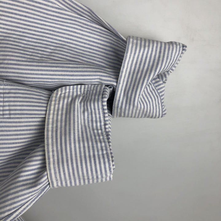Ralph Lauren YARMOUTH Long Sleeve Button-Down Striped Shirt, Men's Size L cotton Purple type blue-purple Vintage Second Hand