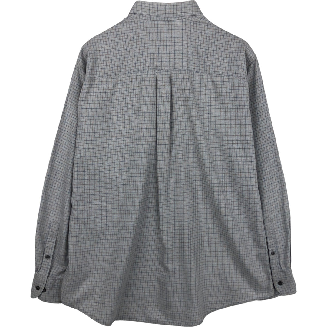 Burberry's BURBERRY LONDON long-sleeved button-down check shirt, men's size L unclear gray type Vintage Second Hand